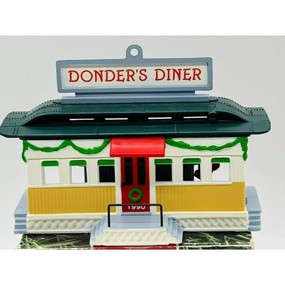 Hallmark Keepsake Donders Diner Christmas Ornament Santa Reindeer 1990 Nostalgic